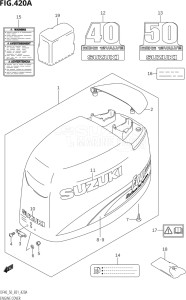 04001F-880001 (2008) 40hp E01-Gen. Export 1 (DF40QHK8  DF40TK8) DF40 drawing ENGINE COVER (X,Y,K1,K2)