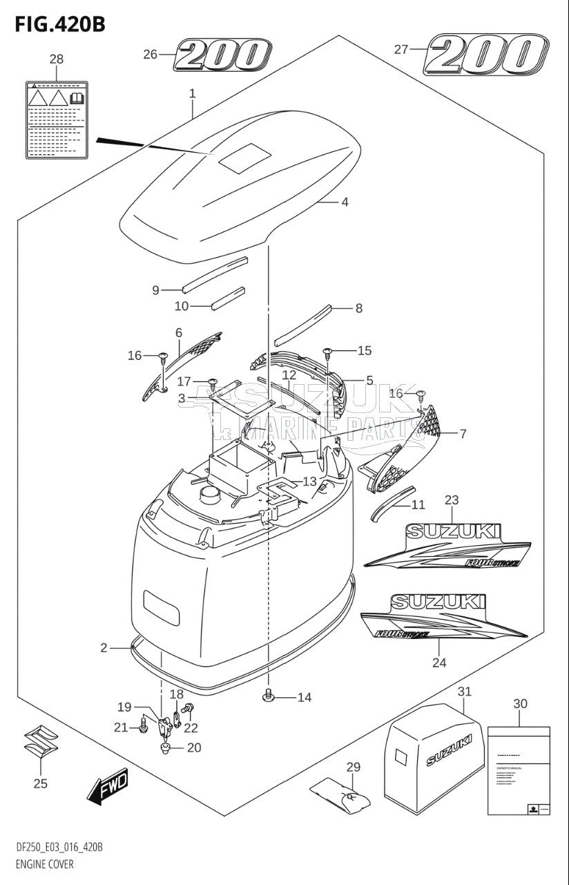 ENGINE COVER (DF200T:E03)