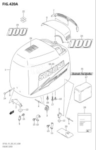 09001F-780001 (2007) 90hp E03-USA (DF90TK7) DF90 drawing ENGINE COVER (DF100T:E03)