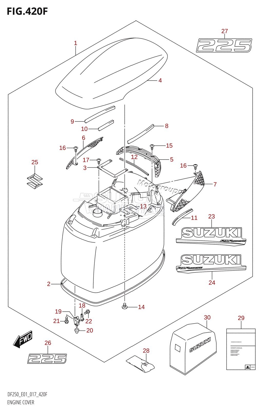 ENGINE COVER (DF225T:E01,DF225Z:E01)