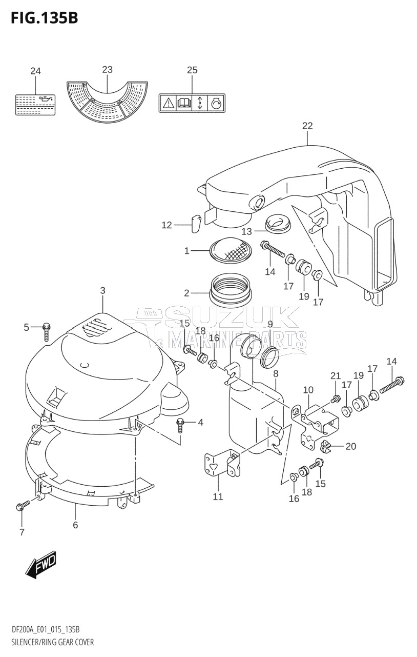 SILENCER / RING GEAR COVER (DF200AT:E40)