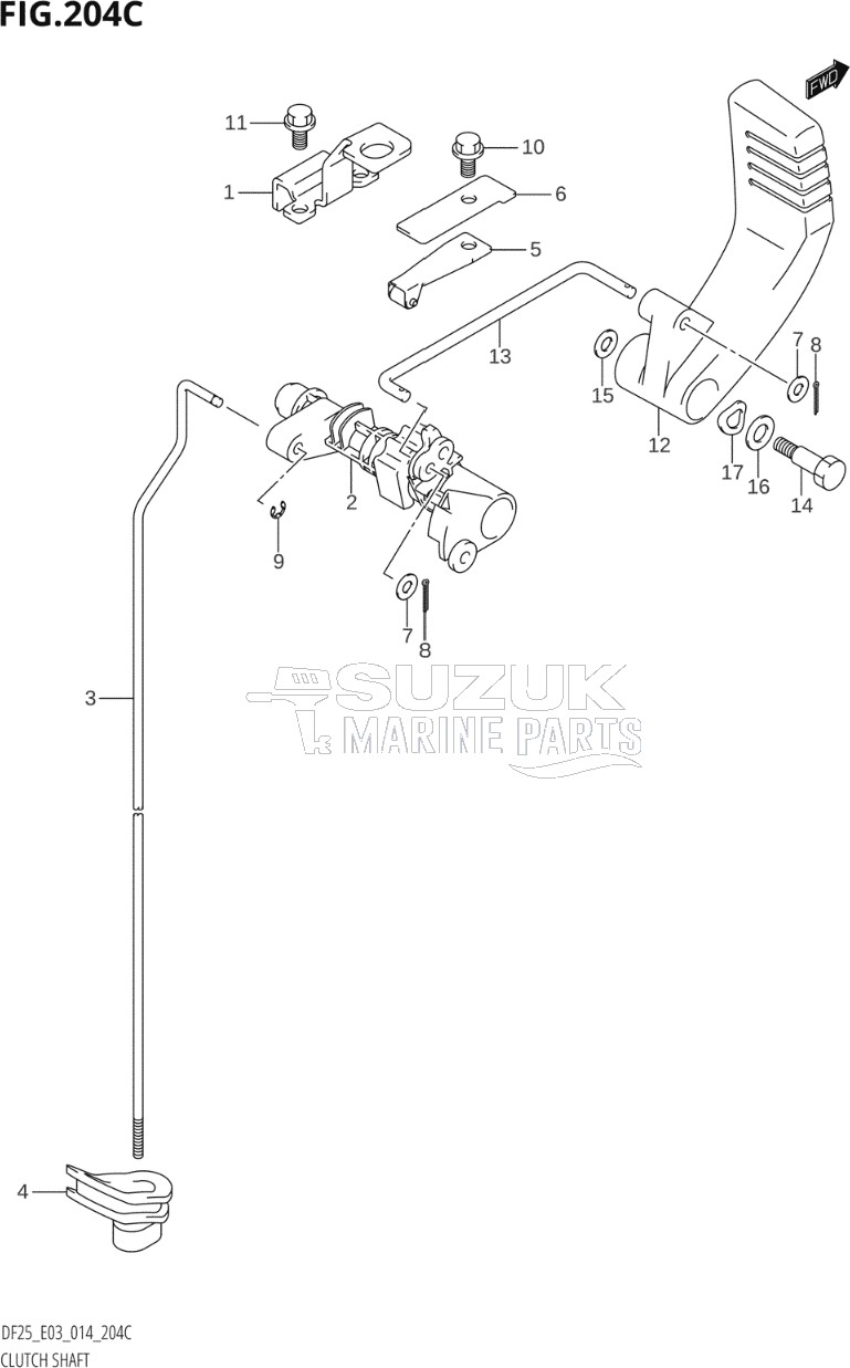 CLUTCH SHAFT (DF25Q:E03)