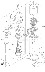 Outboard DF 9.9B drawing Starting Motor