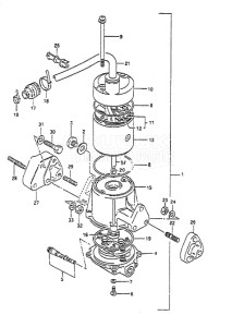 Outboard DT 65 drawing Power Unit (1988 to 1990)