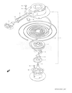 DT2 From 0201-651001 ()  1996 drawing RECOIL STARTER (MODEL:86~89)