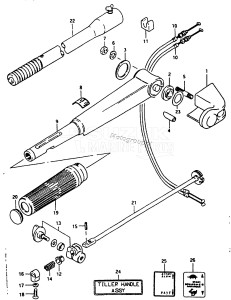 DT40 From 04003K-751001 ()  1997 drawing TILLER HANDLE