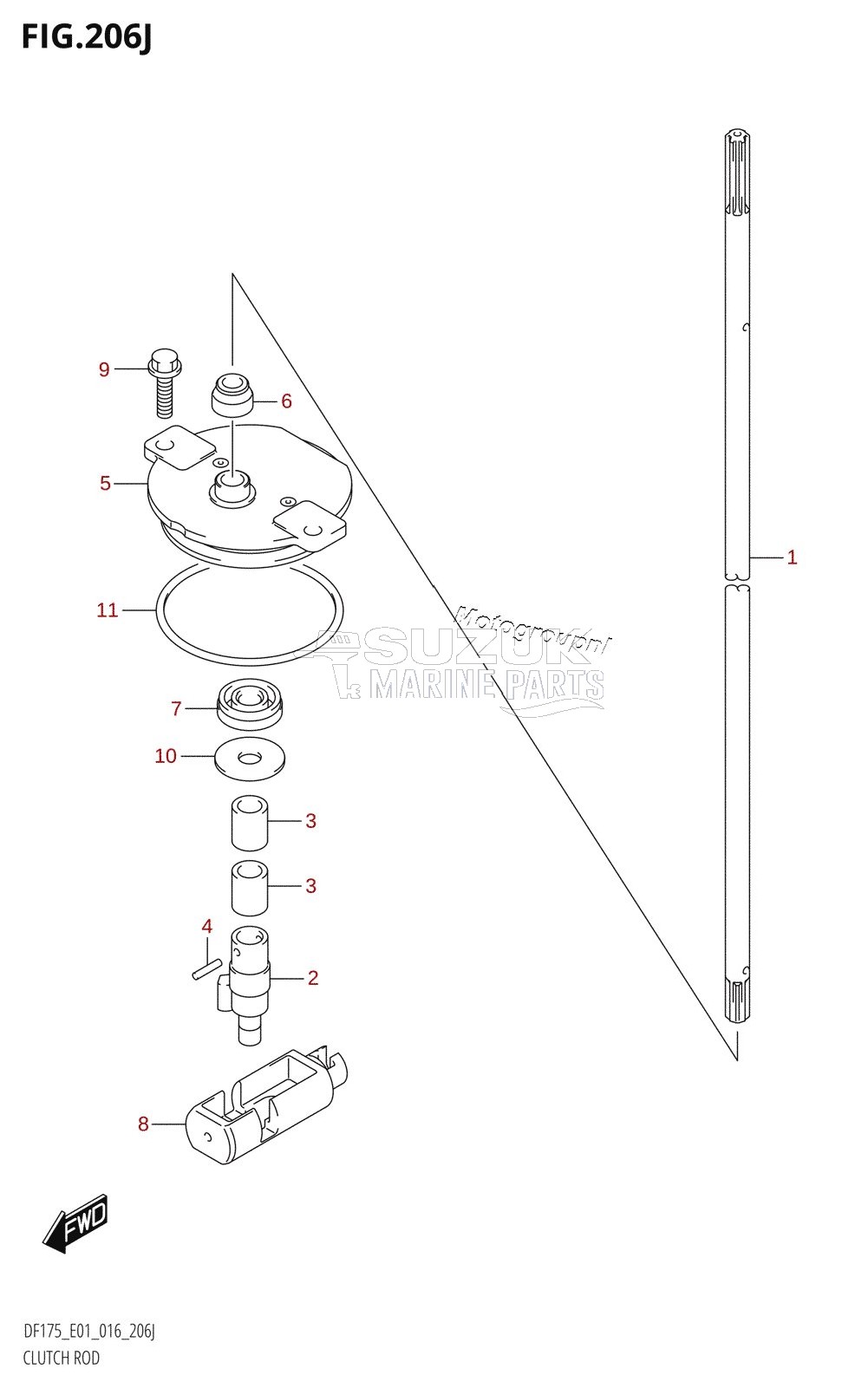 CLUTCH ROD (DF175T:E01)