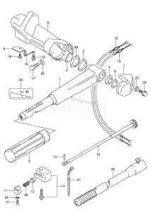 DF25QR From 02501 F-030001 ()  2001 drawing TILLER HANDLE