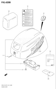 00994F-210001 (2012) 9.9hp P01-Gen. Export 1 (DF9.9A  DF9.9AR) DF9.9A drawing ENGINE COVER (DF8AR:P01)