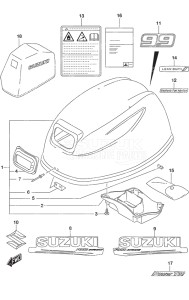 Outboard DF 9.9B drawing Engine Cover - w/Power Tilt