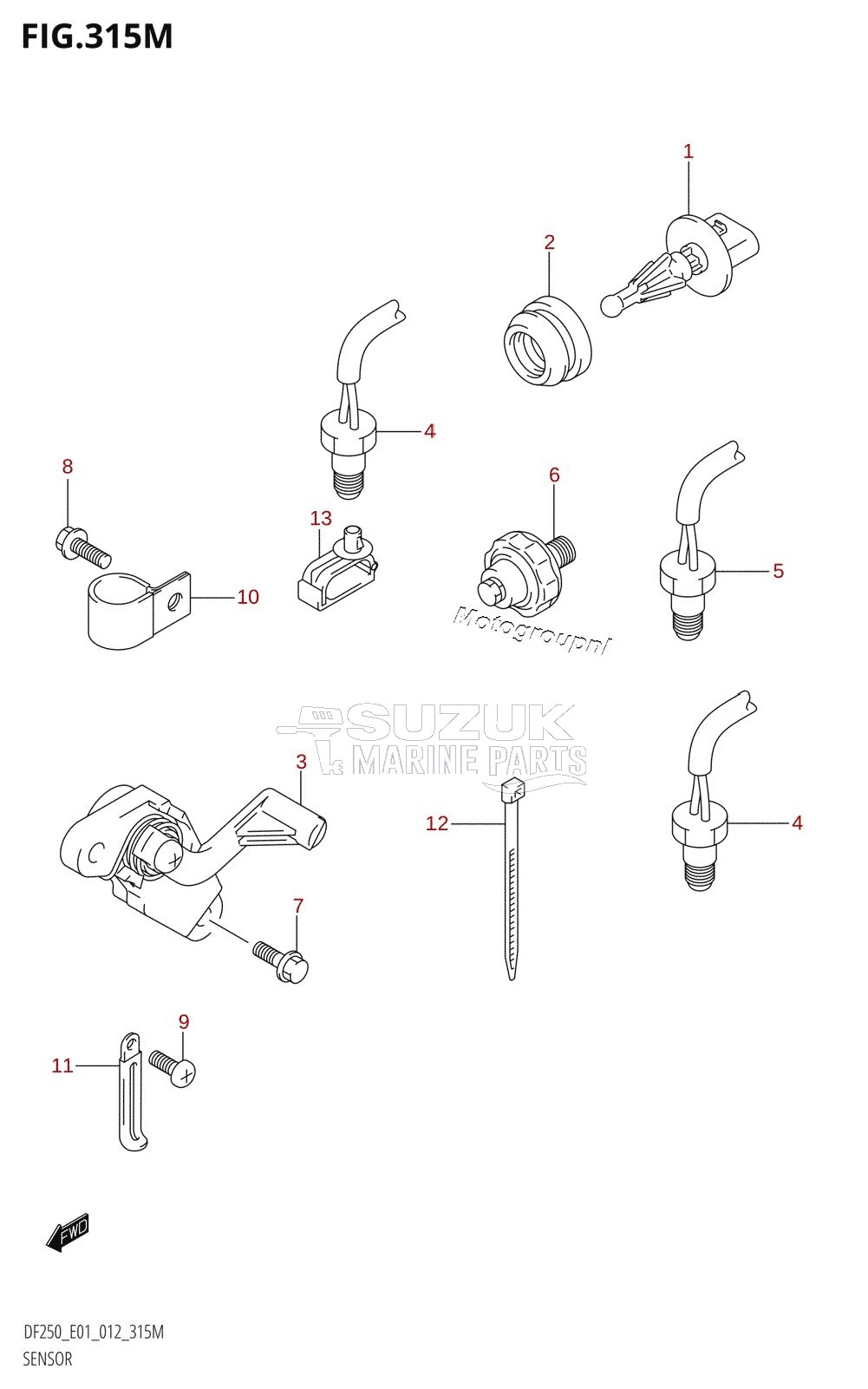 SENSOR (DF250Z:E40)