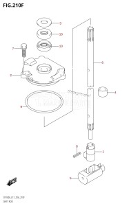 DF140AZ From 14003Z-610001 (E11 E40)  2016 drawing SHIFT ROD (DF140AT:E11)