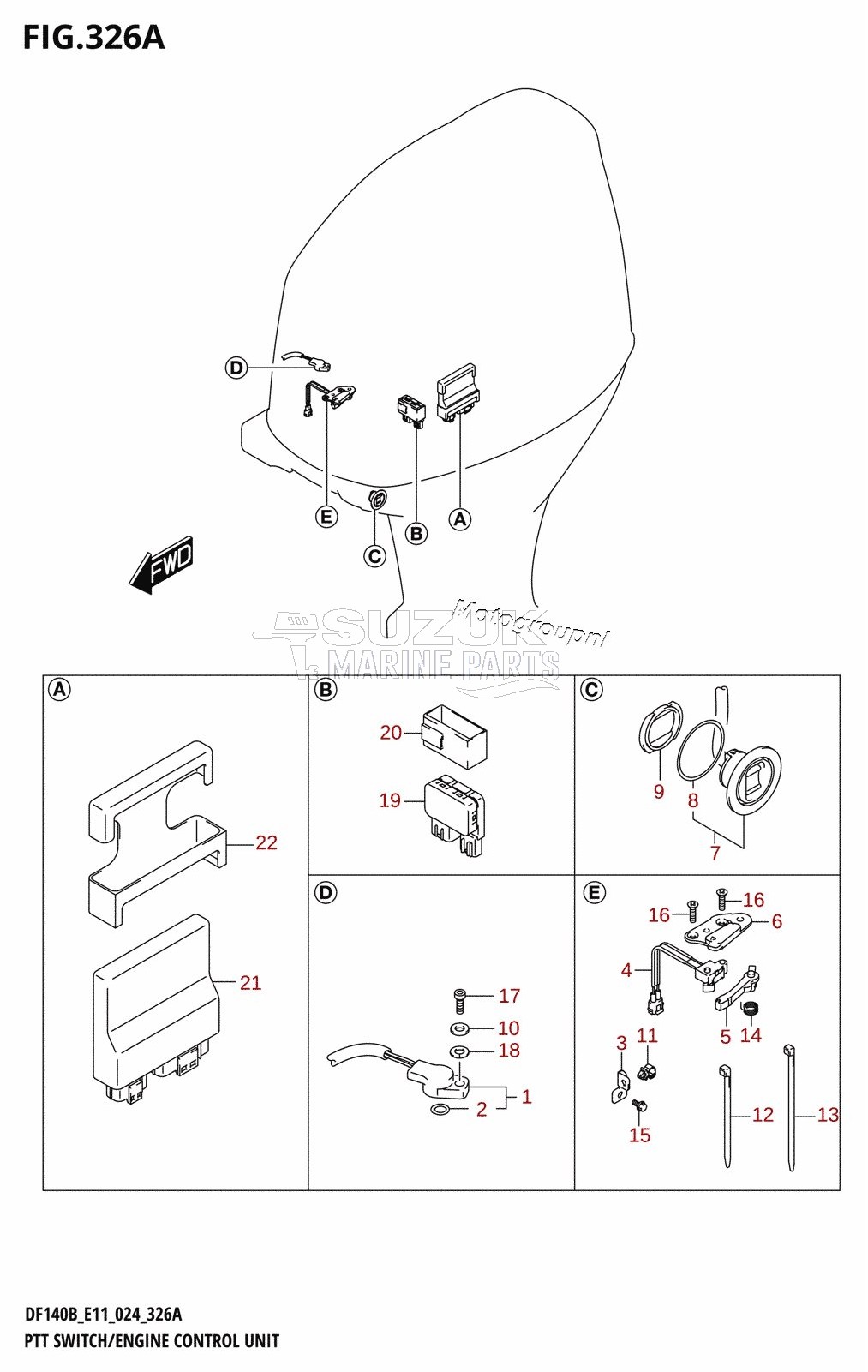 PTT SWITCH /​ ENGINE CONTROL UNIT (DF100C)