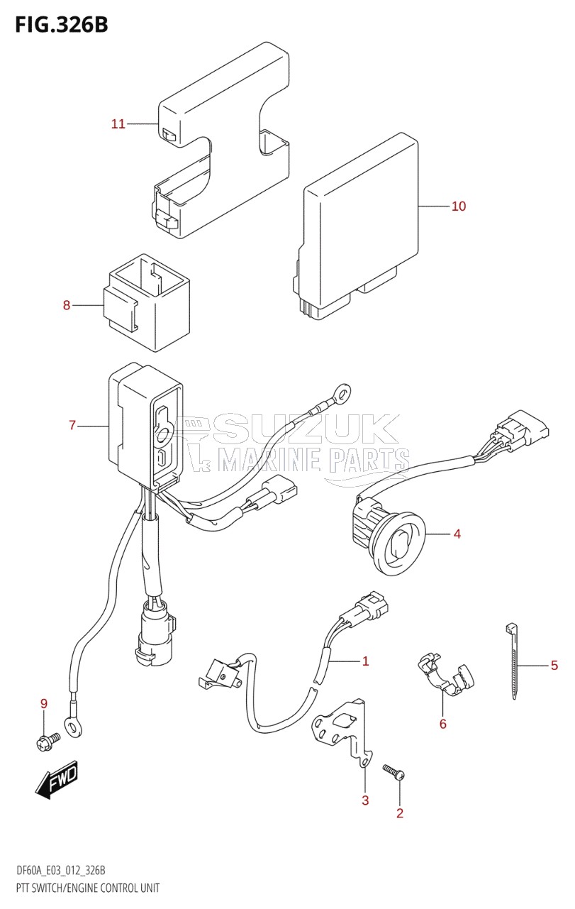 PTT SWITCH / ENGINE CONTROL UNIT (DF50A:E03)