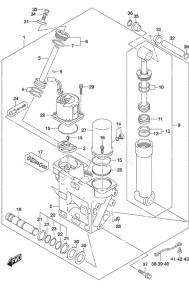 DF 250 drawing Trim Cylinder w/Transom (X) & (XX)