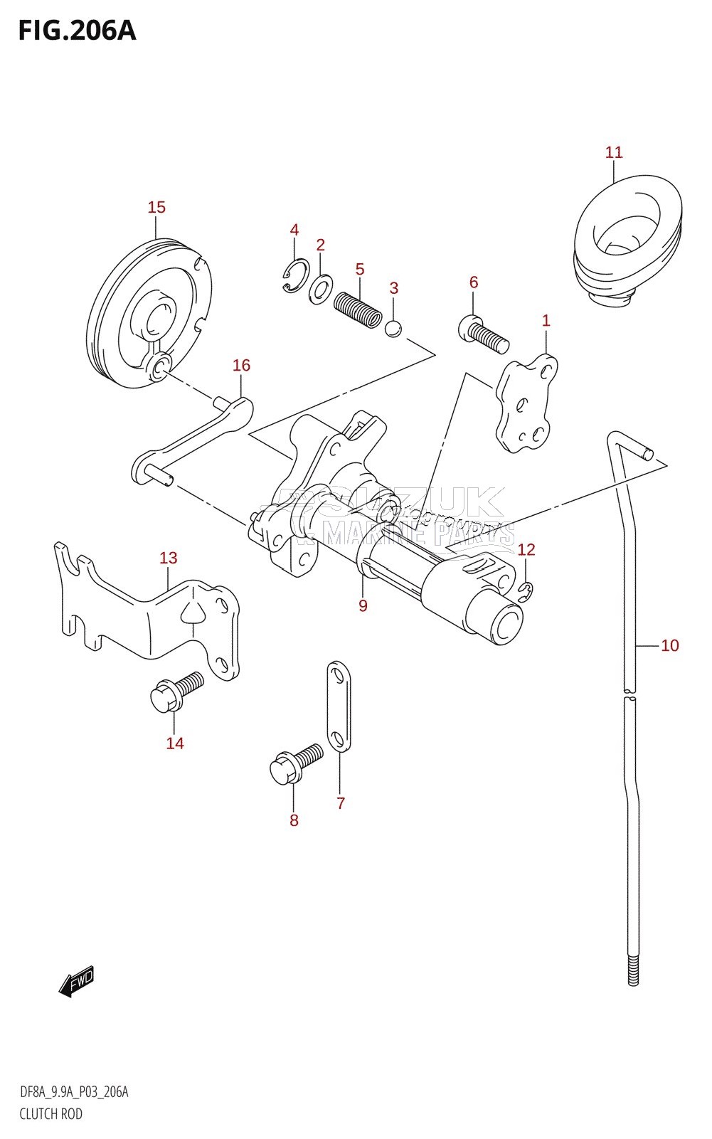 CLUTCH ROD (DF8A,DF9.9A)