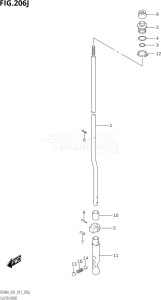 04003F-210001 (2012) 40hp E01-Gen. Export 1 (DF40AQH  DF40AT) DF40A drawing CLUTCH ROD (DF60AQH:E40)