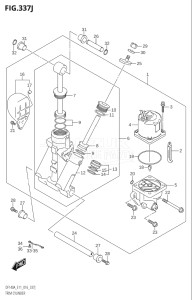 10003F-610001 (2016) 100hp E01 E11-Gen. Export 1-and 2 (DF100AT) DF100A drawing TRIM CYLINDER (DF140AZ:E40)