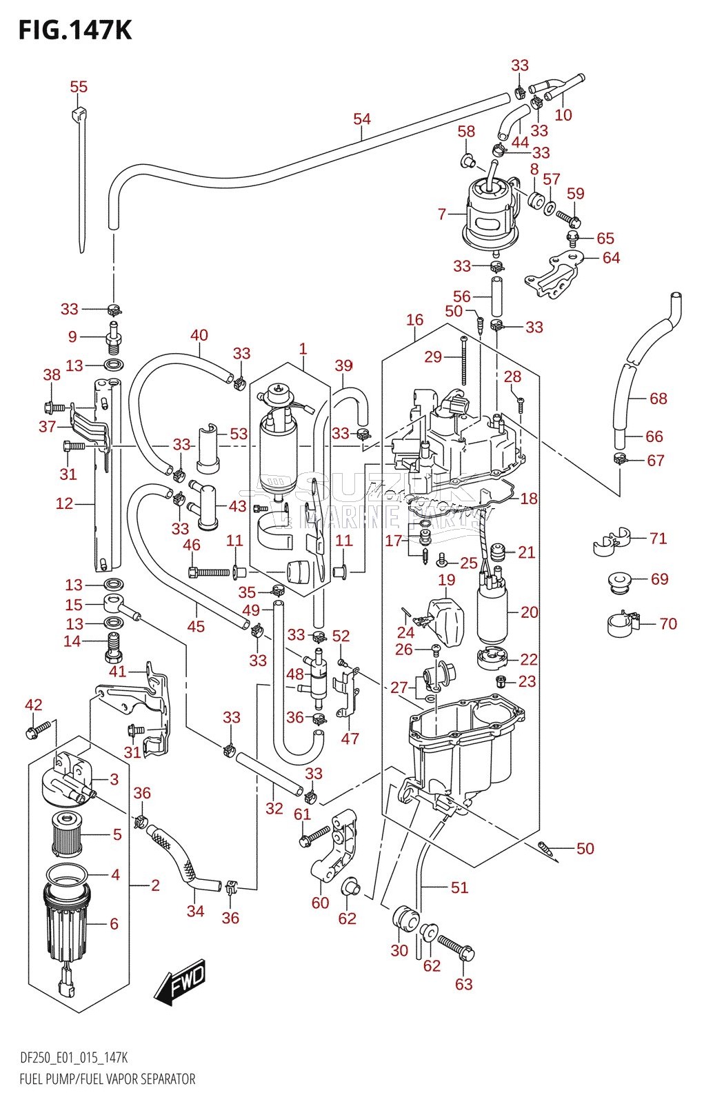 FUEL PUMP /​ FUEL VAPOR SEPARATOR (DF250T:E40)