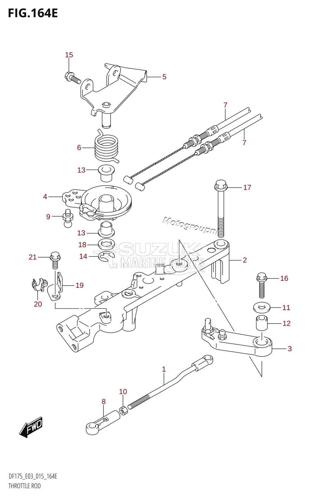 THROTTLE ROD (DF150ST:E03)