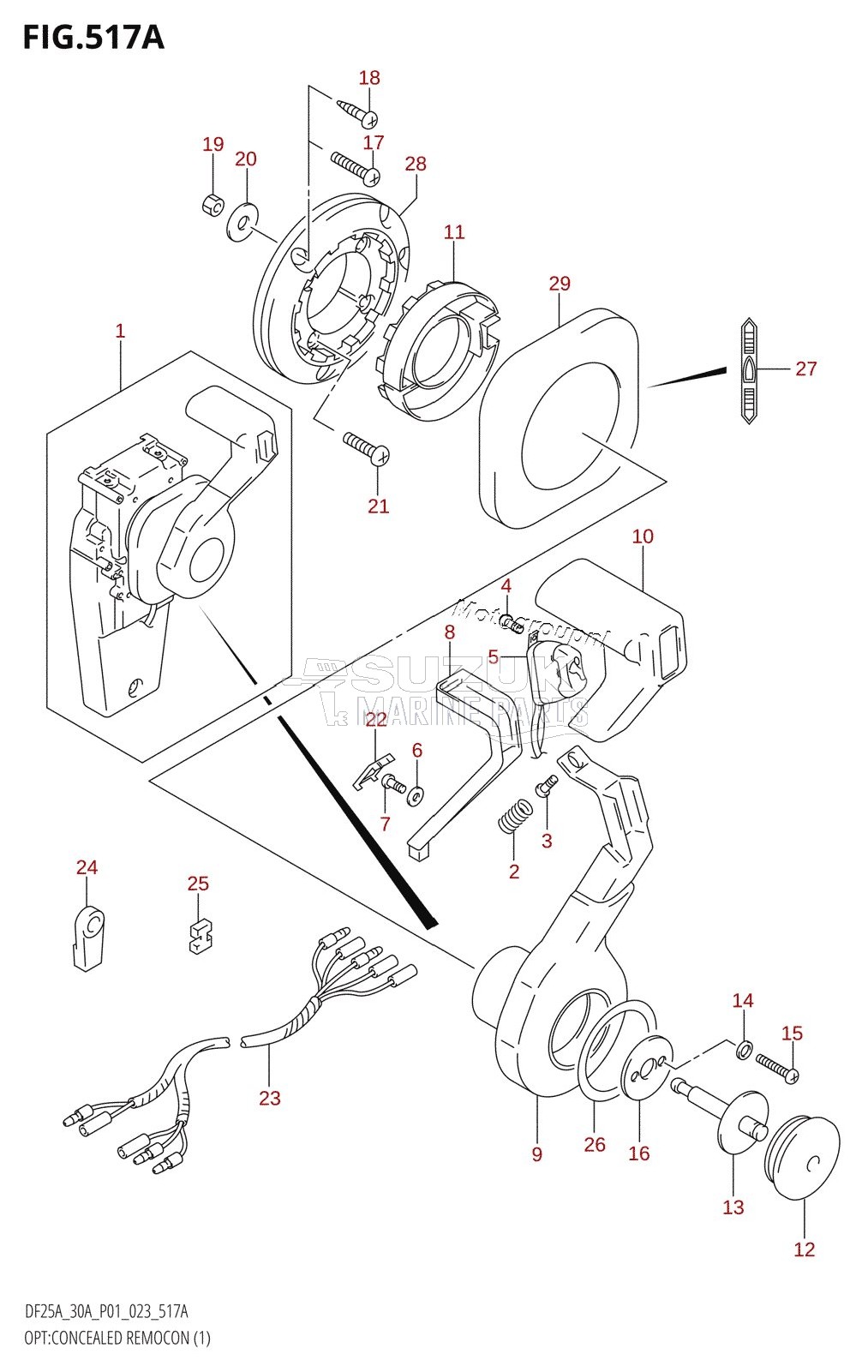 OPT:CONCEALED REMOCON (1) (DF25AR,DF25AT,(DF25ATH,DF30ATH):(022,023),DF30AR,DF30AT)