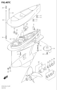 20002Z-710001 (2017) 200hp E03-USA (DF200Z) DF200Z drawing GEAR CASE (DF225T:E03)