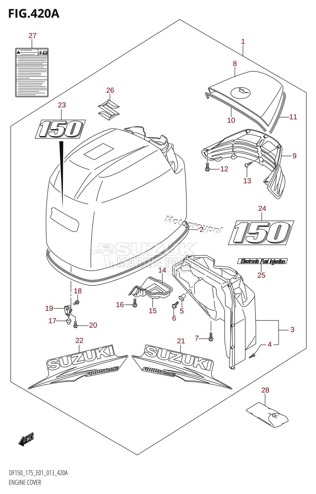 ENGINE COVER (DF150T:E01)