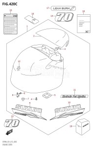 DF80A From 08002F-510001 (E03)  2015 drawing ENGINE COVER (DF70ATH:E01)