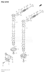 15002Z-210001 (2012) 150hp E01 E40-Gen. Export 1 - Costa Rica (DF150Z) DF150Z drawing CAMSHAFT (DF175Z:E40)