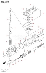 04003F-510001 (2005) 40hp E01 E13-Gen. Export 1 -  SE  Asia (DF40A  DF40AQH  DF40AST  DF40ATH) DF40A drawing TRANSMISSION (DF40AST:E34)