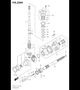 07003F-340001 (2023) 70hp E11 E40-Gen. Export 1-and 2 (DF70A  DF70AT  DF70ATH) DF70A drawing TRANSMISSION