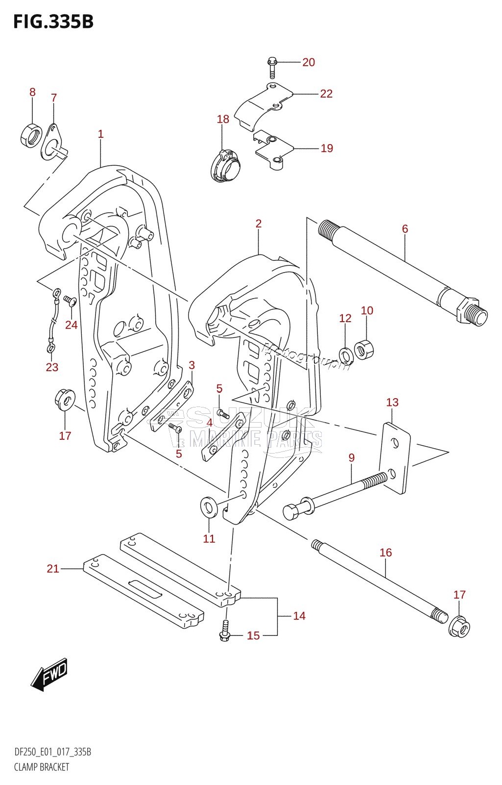 CLAMP BRACKET (DF200Z:E40:X-TRANSOM)