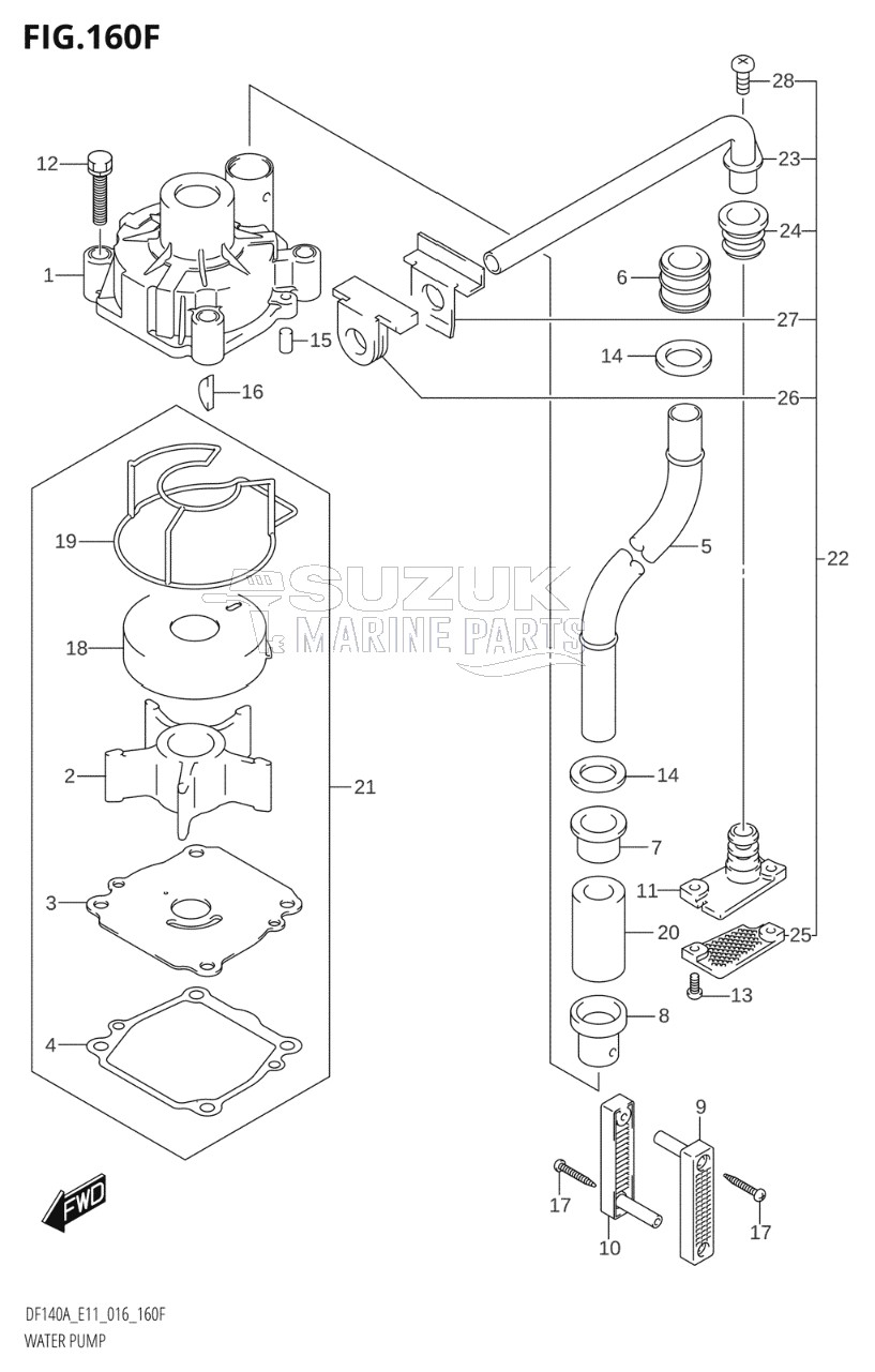 WATER PUMP (DF140AT:E11)