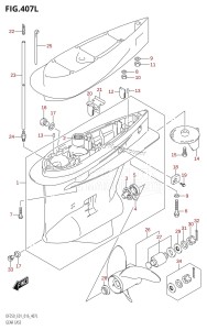 DF225Z From 22503Z-610001 (E01 E40)  2016 drawing GEAR CASE (DF250Z:E01)