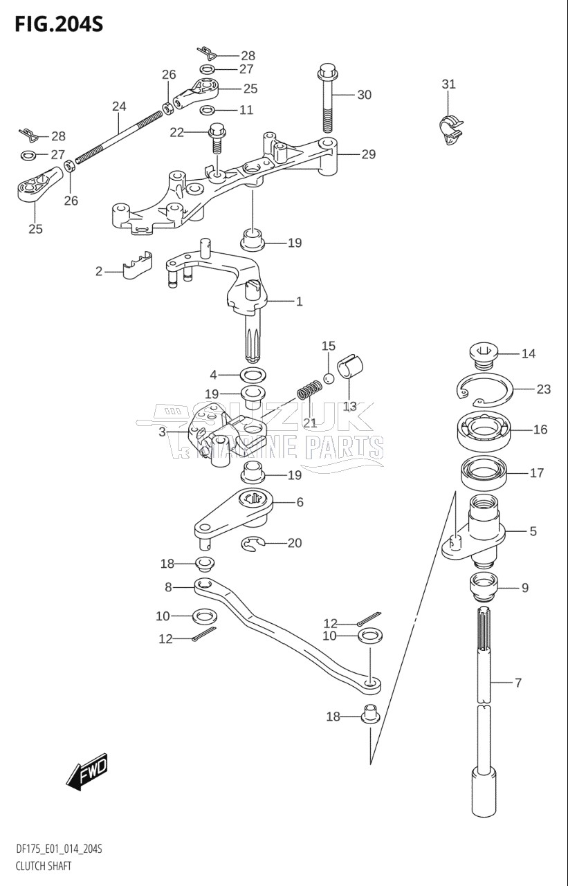 CLUTCH SHAFT (DF175ZG:E40)