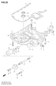 DF140 From 14001Z-421001 (E01)  2004 drawing ENGINE HOLDER