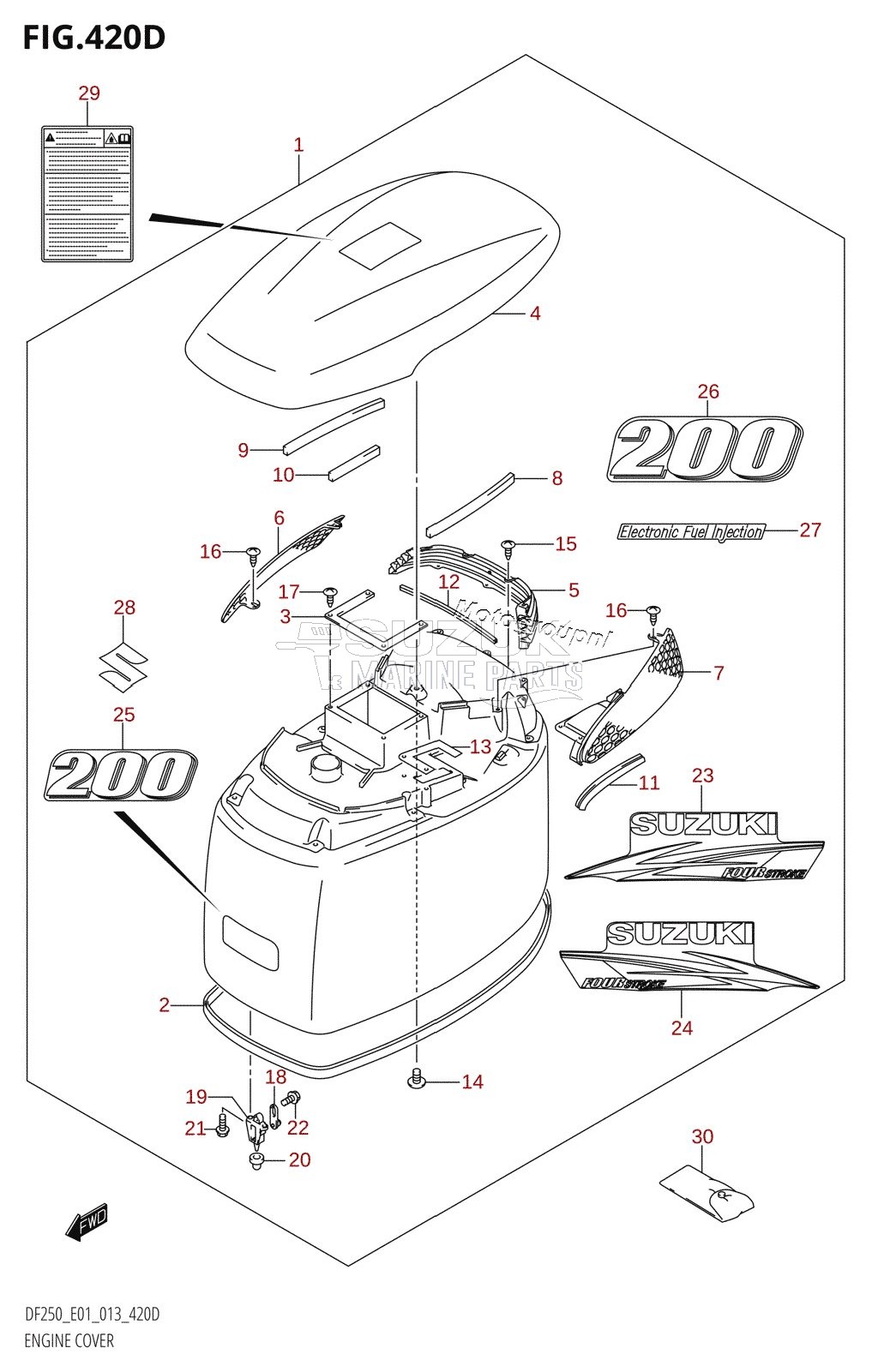 ENGINE COVER (DF200Z:E40)