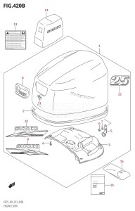 DF25 From 02503F-310001 (E03)  2013 drawing ENGINE COVER (DF25R:E03)