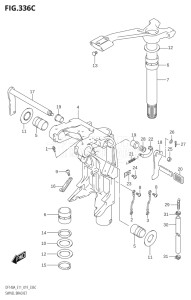 10003F-910001 (2019) 100hp E11-Gen. Export 2 (DF100AT) DF100A drawing SWIVEL BRACKET (DF140AT,DF140AZ)