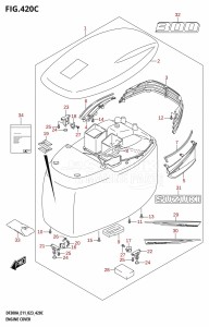 DF300A From 30002P-040001 (E01 E03 E40)  2020 drawing ENGINE COVER ((021,022,023):DF300A)