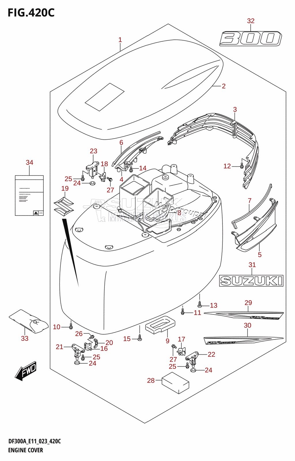 ENGINE COVER ((021,022,023):DF300A)