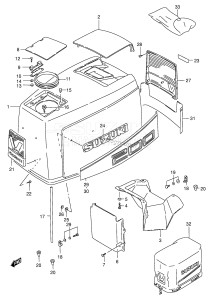 DT200 From 20001-461001 ()  1994 drawing ENGINE COVER (DT200T)