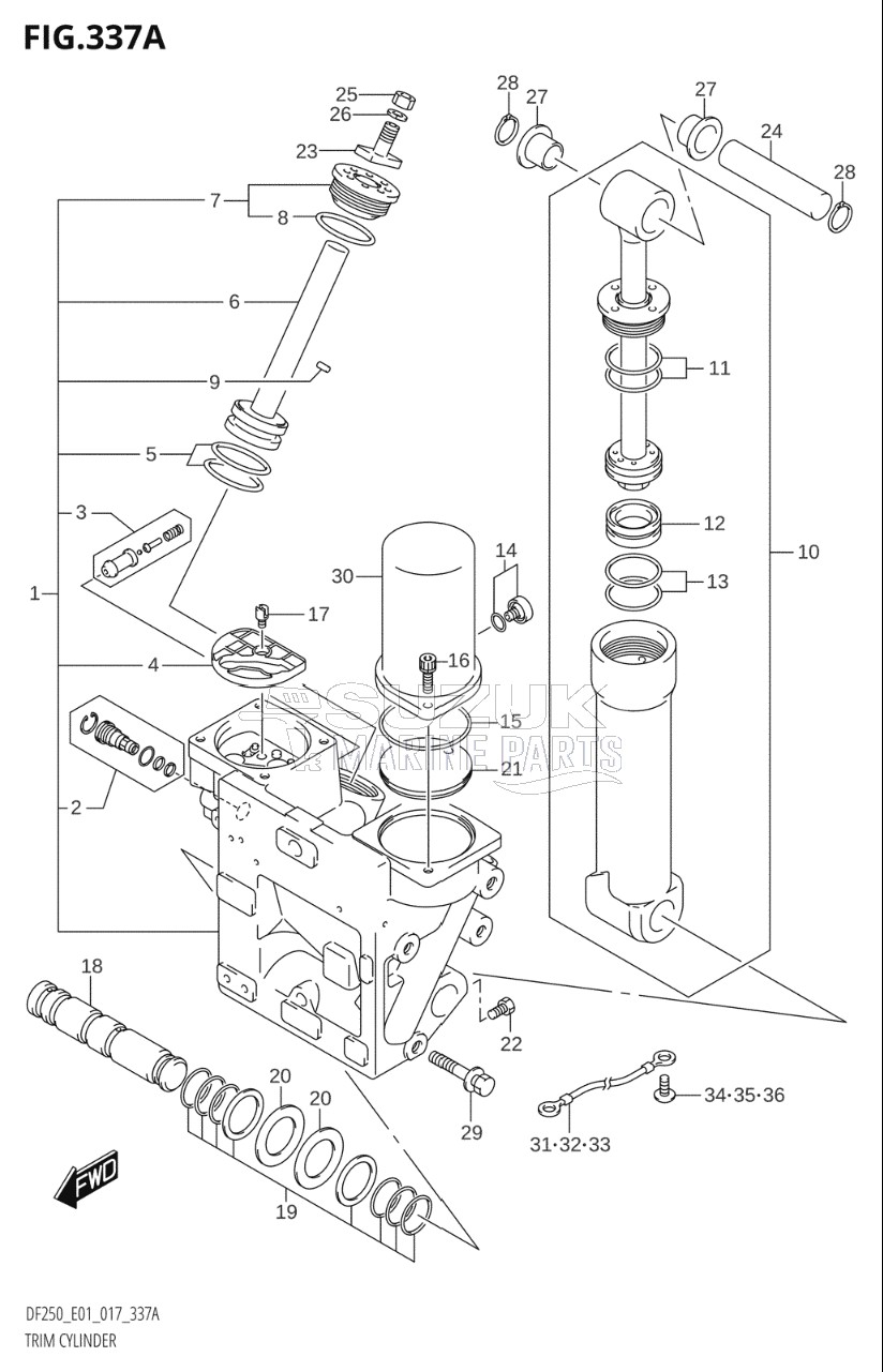 TRIM CYLINDER (DF200T:E40:X-TRANSOM)