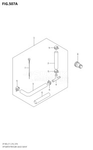 14003F-610001 (2016) 140hp E01 E3 E40-Gen. Export 1 - USA - Costa Rica (DF140AT) DF140A drawing OPT:WATER PRESSURE GAUGE SUB KIT