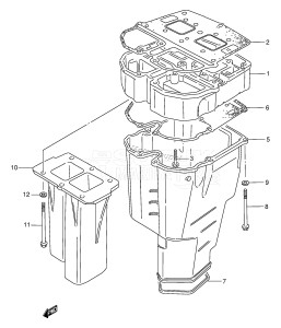 DT200 From 20001-805328 ()  1988 drawing EXHAUST MANIFOLD