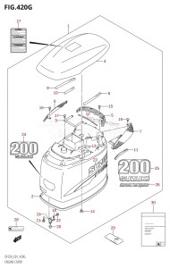 DF250 From 25001F-421001 (E01)  2004 drawing ENGINE COVER ((DF200WT,DF200WZ):(K5,K6,K7,K8,K9))