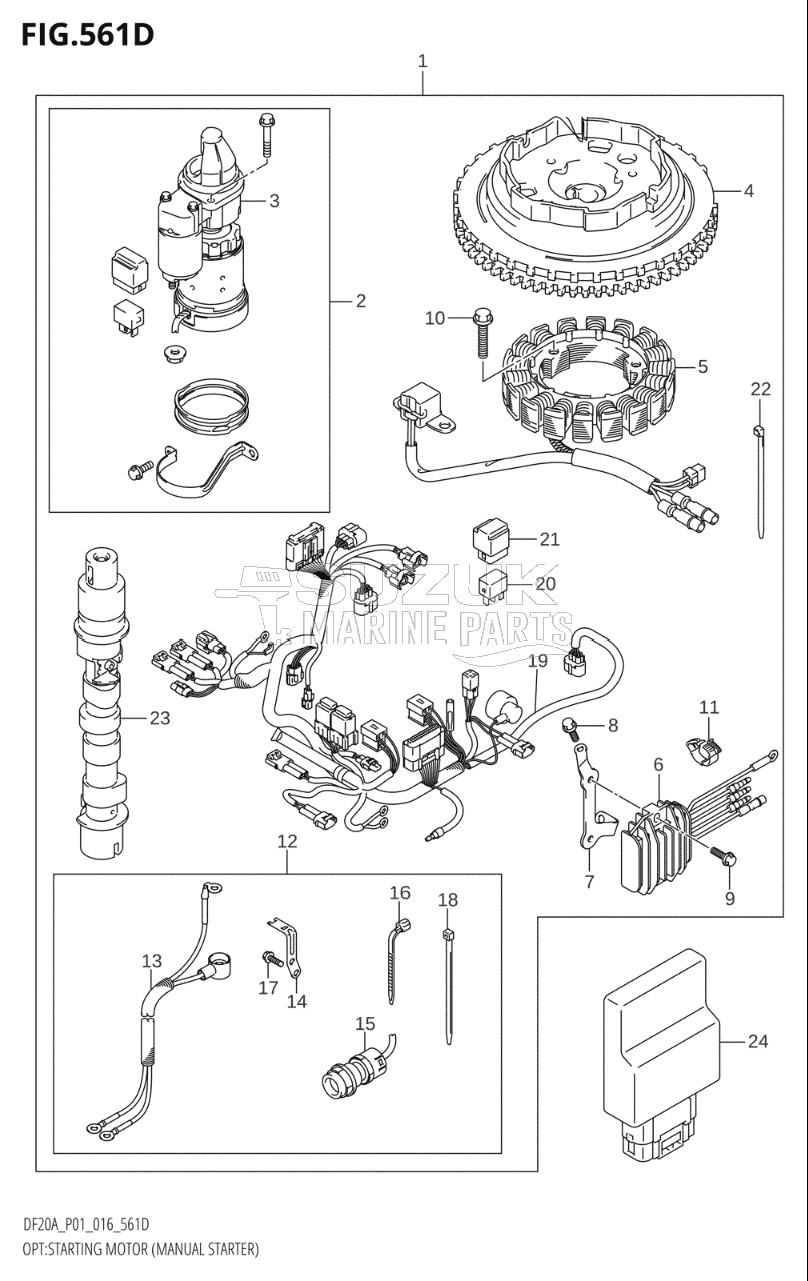 OPT:STARTING MOTOR (MANUAL STARTER) (DF20A:P40:M-STARTER)