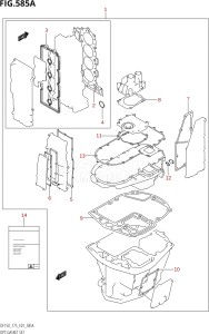 15002Z-110001 (2011) 150hp E01-Gen. Export 1 (DF150Z) DF150Z drawing OPT:GASKET SET