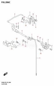 DF15A From 01504F-510001 (P01)  2015 drawing CLUTCH ROD (DF9.9BT:P01)