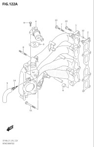 11503F-610001 (2016) 115hp E01 E03 E11 E40-Gen. Export1 and 2 USA (DF115AT) DF115A drawing INTAKE MANIFOLD